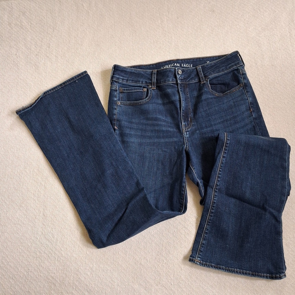 aeo hi-rise artist flare super stretch jeans 16 american eagle